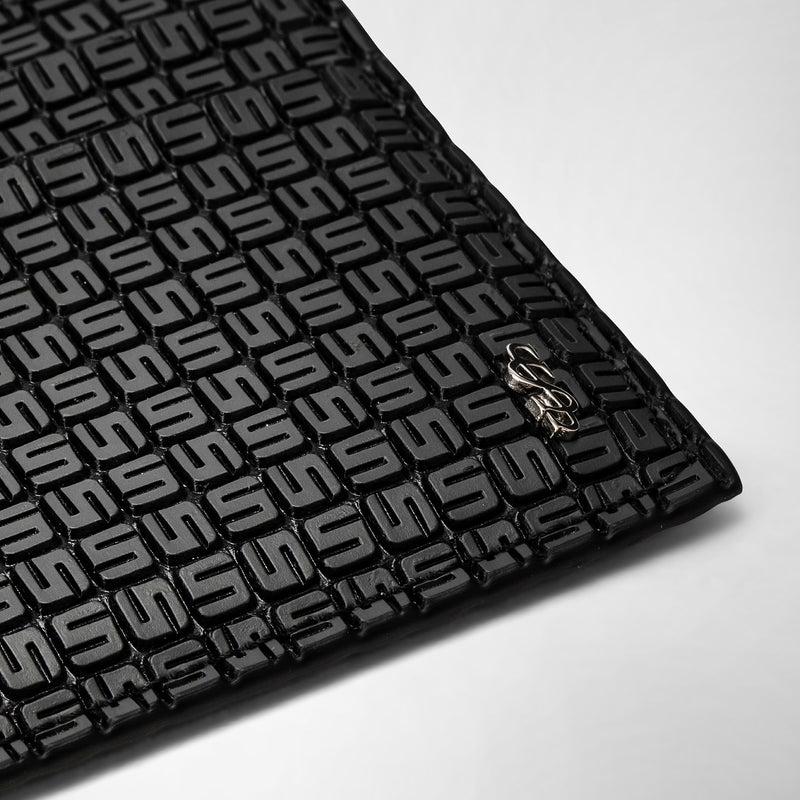 Serapian Portacarte per 4 carte in stepan asfalto-nero Black Friday Prezzi