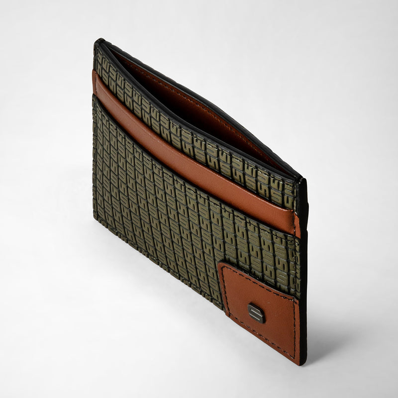 Serapian 4-card holder in stepan 72 kaki and cuoio Duty-free