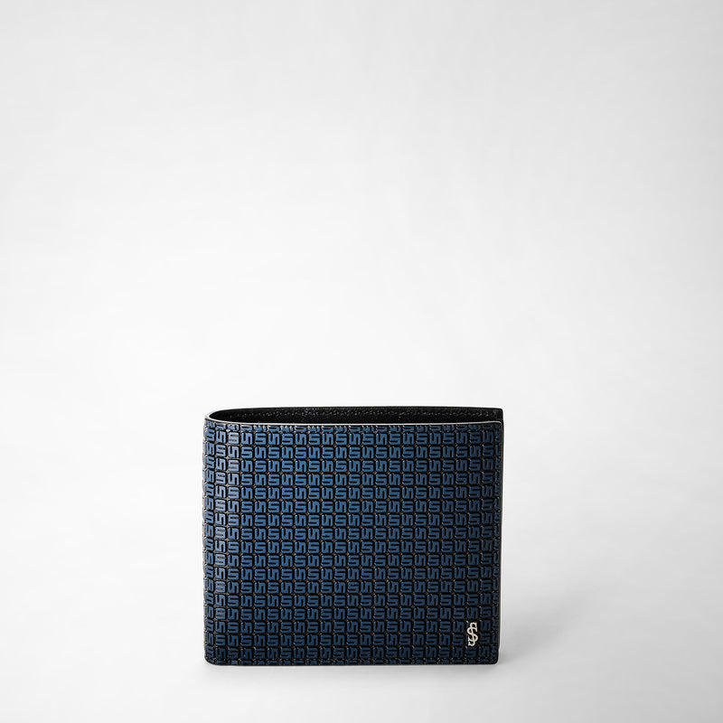 Serapian Portafoglio 4 carte portamonete stepan blu-nero In Linea