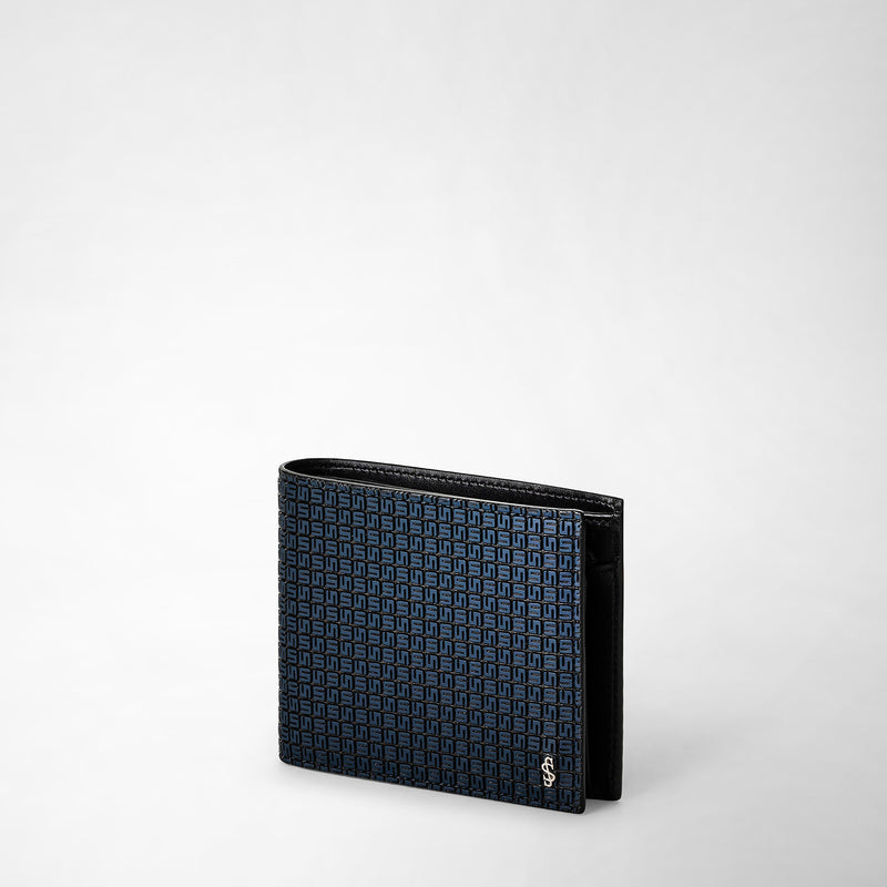Serapian Portafoglio 4 carte portamonete stepan blu-nero In Linea