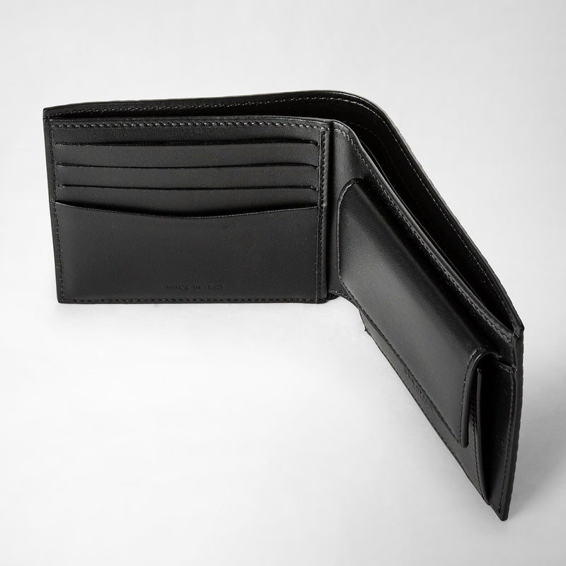 Serapian Portafoglio 4 carte portamonete stepan blu-nero In Linea