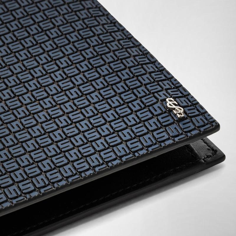 Serapian Portafoglio 4 carte portamonete stepan blu-nero In Linea