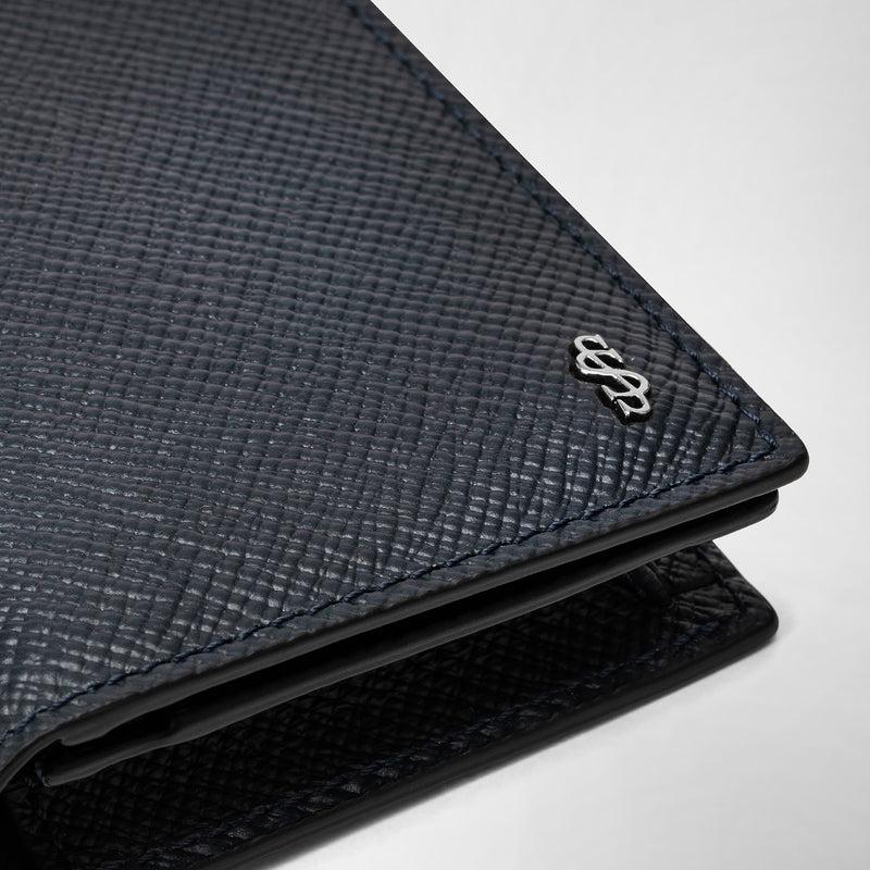 Serapian Business card case in evoluzione leather navy blue Novità