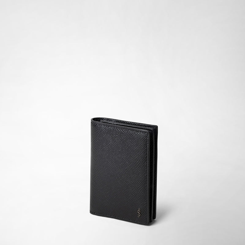 Serapian Business card case in evoluzione leather eclipse black Presa