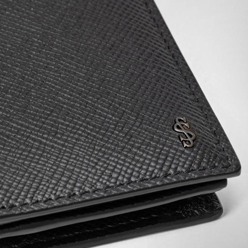 Serapian Business card case in evoluzione leather eclipse black Presa