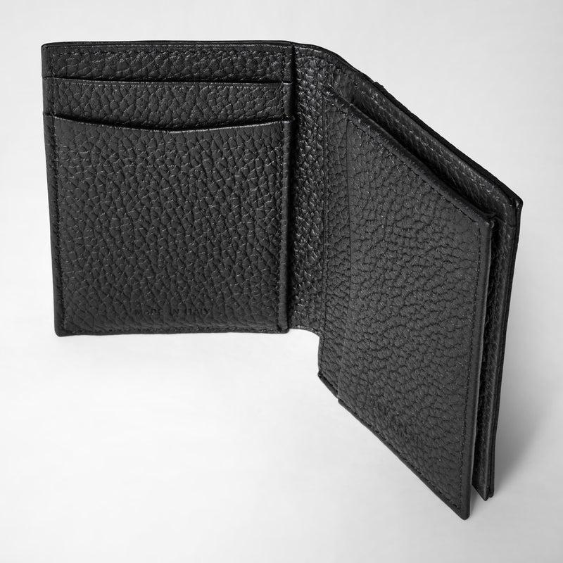 Serapian Portacarte in pelle cachemire nero Sconto