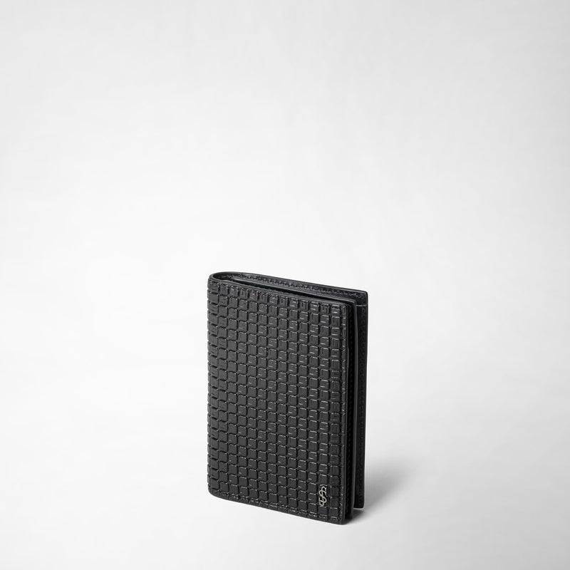Serapian Portacarte in stepan nero-nero eclissi Offerta