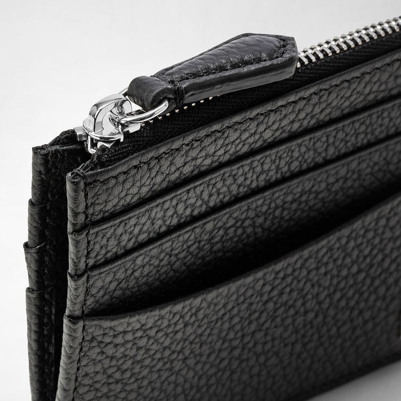 Serapian Zip card case in cachemire leather black Outlet
