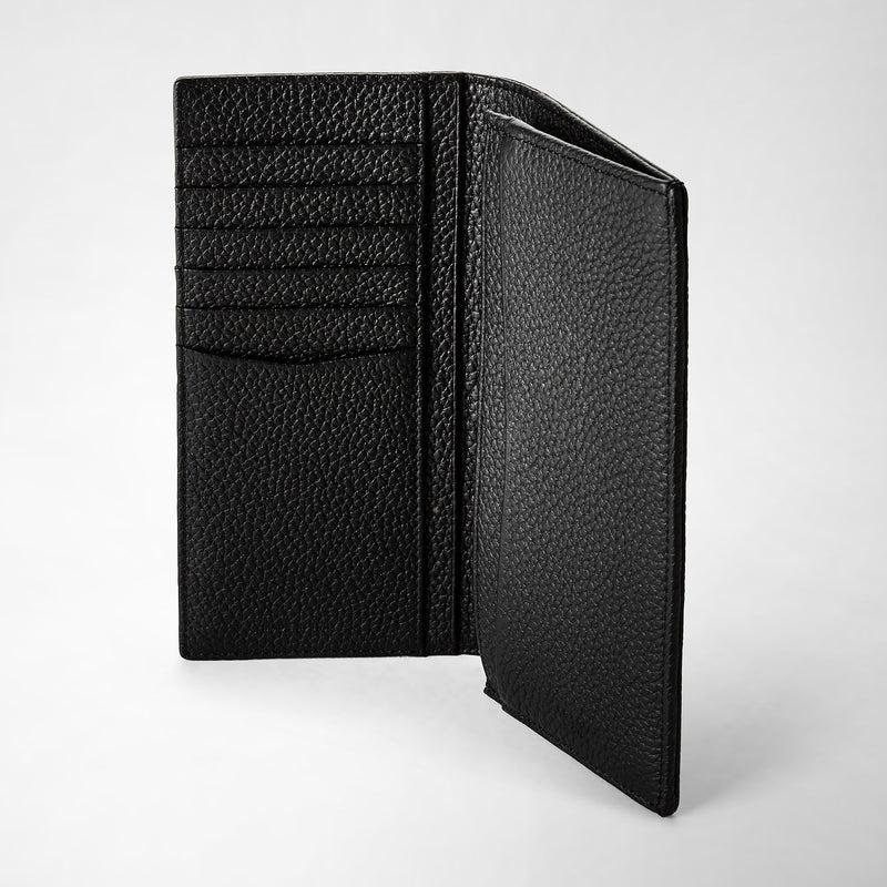 Serapian Portafoglio allungato in pelle cachemire nero Saldi Di Fabbrica