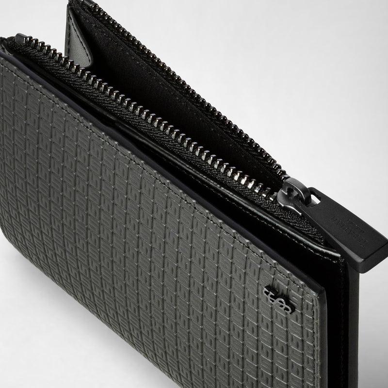 Serapian Vertical billfold with zip in stepan black black eclipse Prezzo di fabbrica