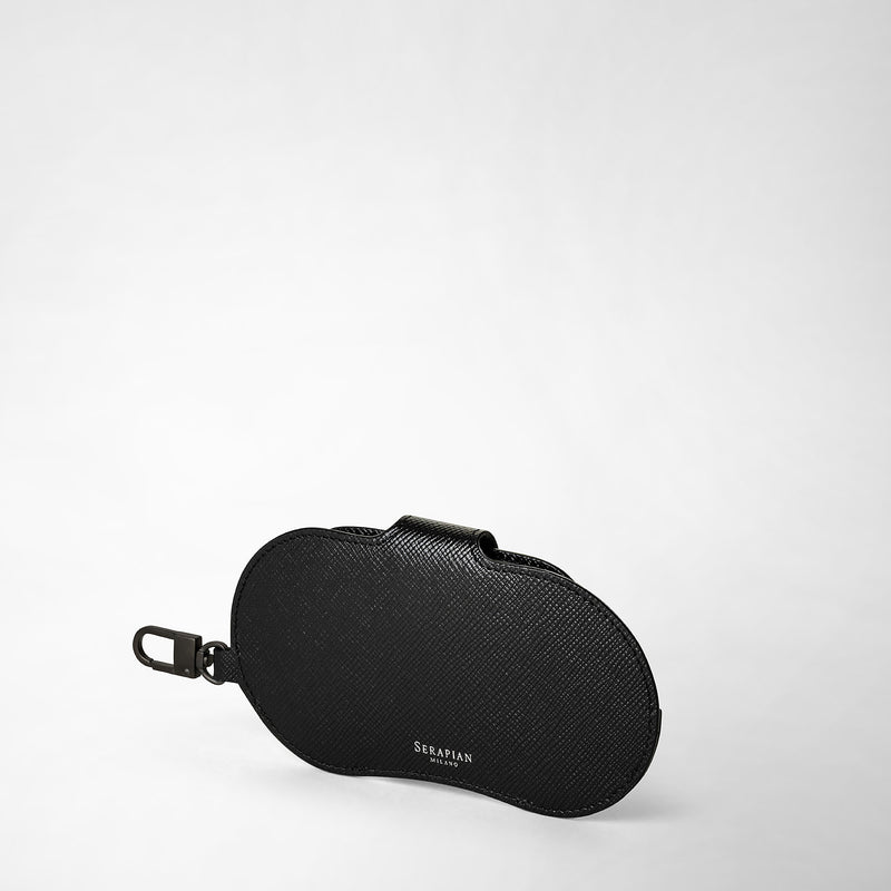 Serapian Glasses holder in evoluzione leather eclipse black Grande vendita