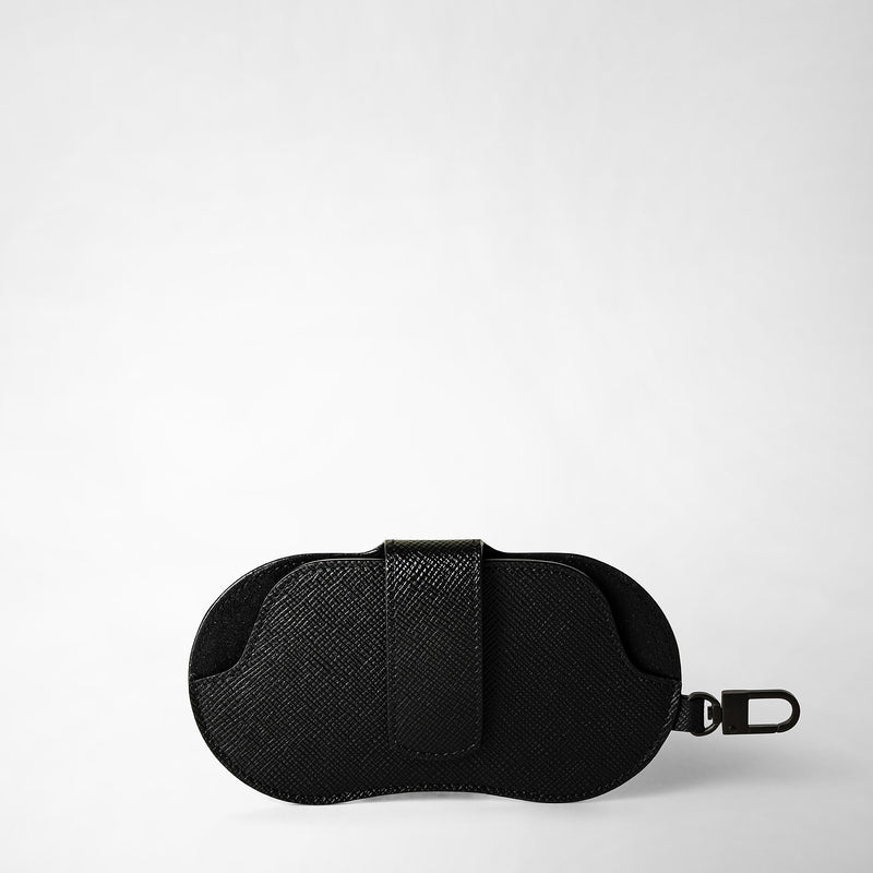 Serapian Glasses holder in evoluzione leather eclipse black Grande vendita