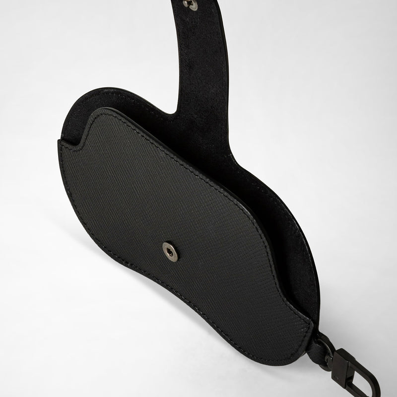Serapian Glasses holder in evoluzione leather eclipse black Grande vendita