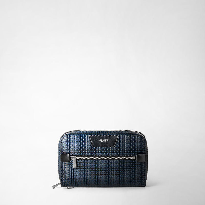 Serapian Pochette in stepan blu oceano-nero Cyber Monday