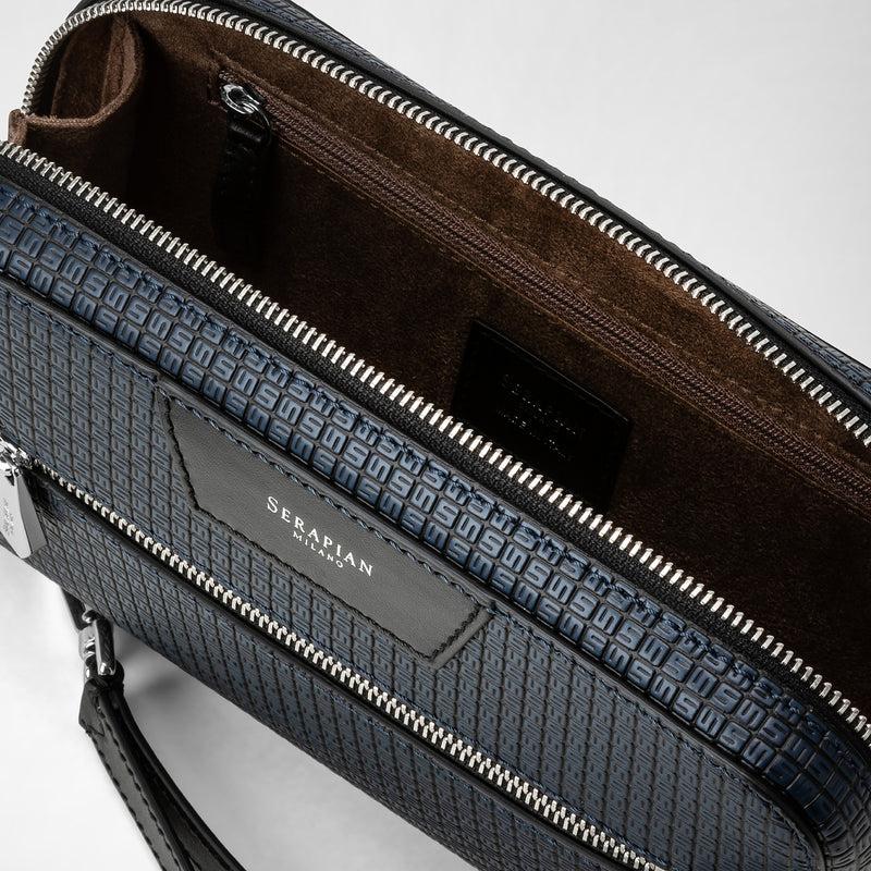 Serapian Pochette in stepan blu oceano-nero Cyber Monday