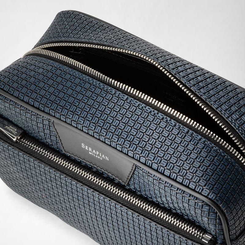 Serapian Trousse da bagno in stepan blu oceano-nero Offerta Giorno del Papà