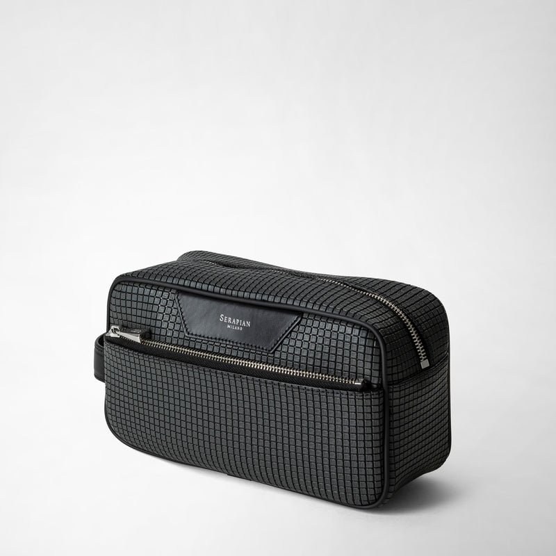 Serapian Trousse da bagno in stepan asfalto-nero Offerta San Valentino