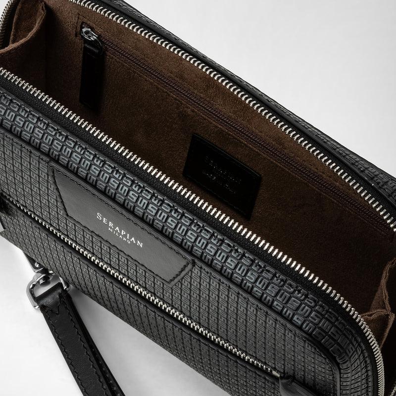 Serapian Pochette in stepan asfalto-nero Smaltimento dello stoccaggio