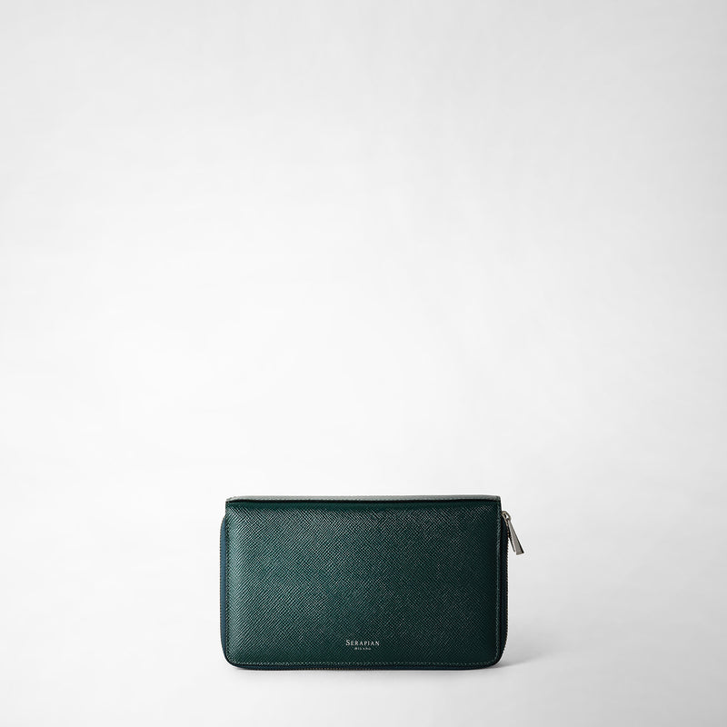Serapian POCHETTE DA VIAGGIO CON ZIP DOPPIA IN PELLE EVOLUZIONE Grandi sconti