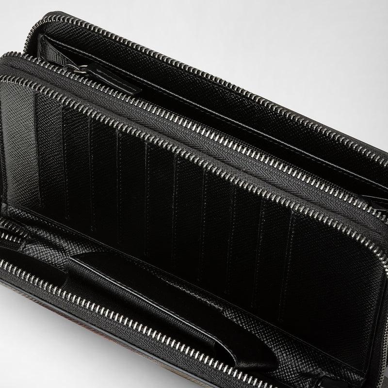 Serapian Pochette viaggio zip doppia pelle evoluzione nero Bestseller