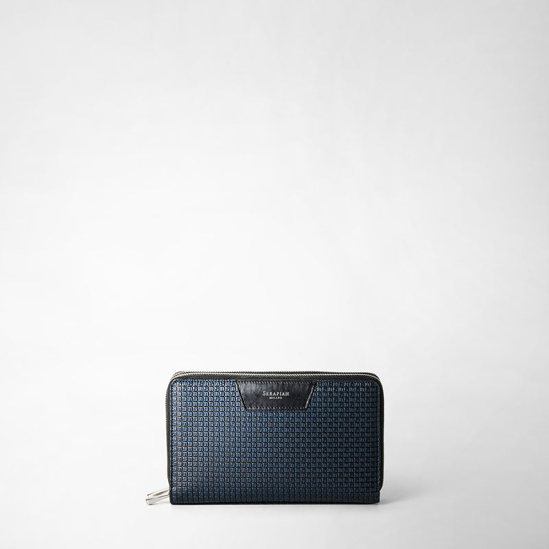 Serapian Pochette da viaggio zip doppia stepan blu oceano-nero Offerte stagionali