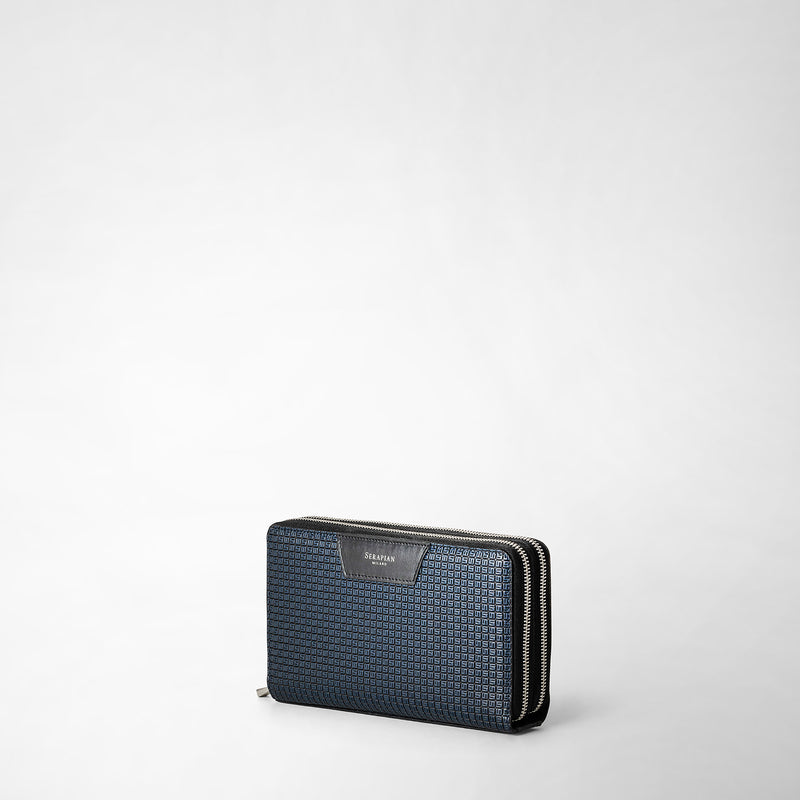 Serapian Pochette da viaggio zip doppia stepan blu oceano-nero Offerte stagionali