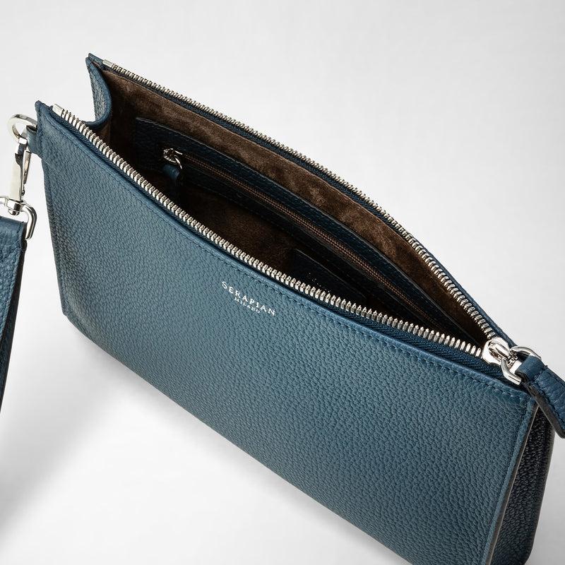Serapian POCHETTE CON ZIP IN PELLE CACHEMIRE Duty-free