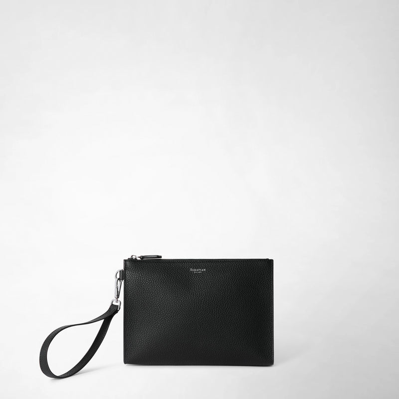 Serapian POCHETTE CON ZIP IN PELLE CACHEMIRE Sottocosto