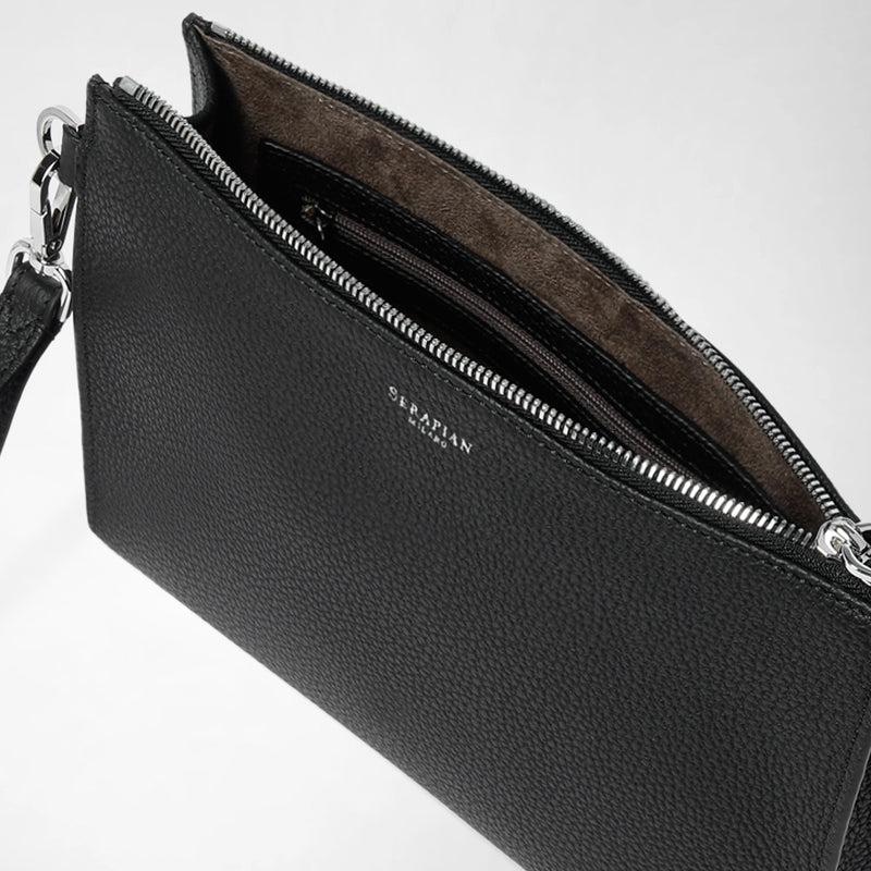 Serapian POCHETTE CON ZIP IN PELLE CACHEMIRE Sottocosto