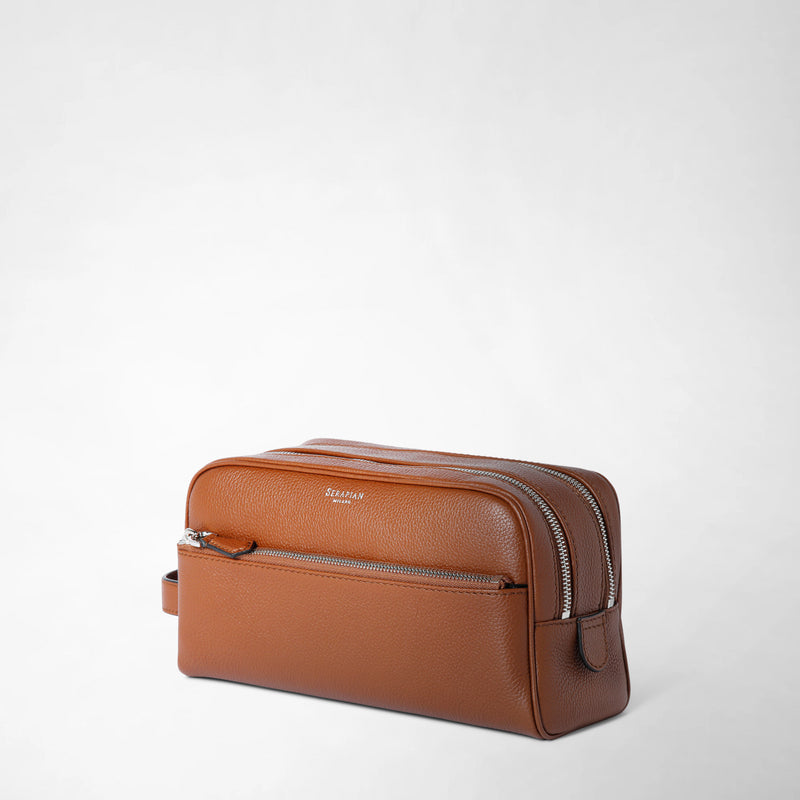 Serapian TROUSSE DA BAGNO CON DOPPIA ZIP IN PELLE CACHEMIRE Presa