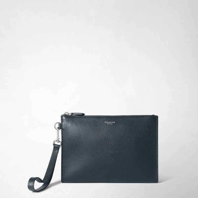 Serapian POCHETTE CON ZIP IN PELLE CACHEMIRE Saldi Di Fabbrica