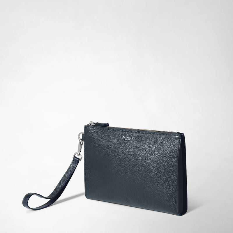 Serapian POCHETTE CON ZIP IN PELLE CACHEMIRE Saldi Di Fabbrica