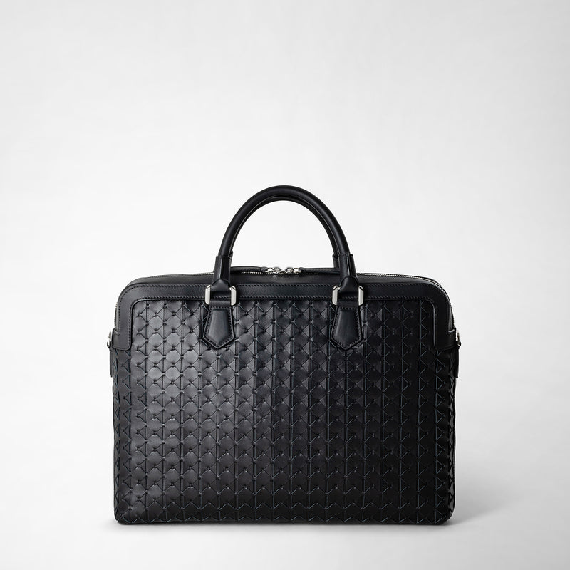 Serapian Extra slim briefcase in mosaico black Prezzo di fabbrica