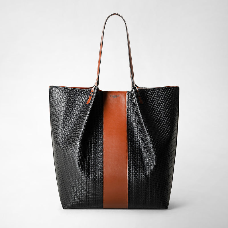 Serapian Borsa shopping vertical secret stepan 72 nero-cuoio Offerta speciale