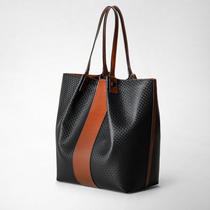 Serapian Borsa shopping vertical secret stepan 72 nero-cuoio Offerta speciale