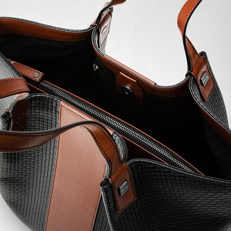 Serapian Borsa shopping vertical secret stepan 72 nero-cuoio Offerta speciale