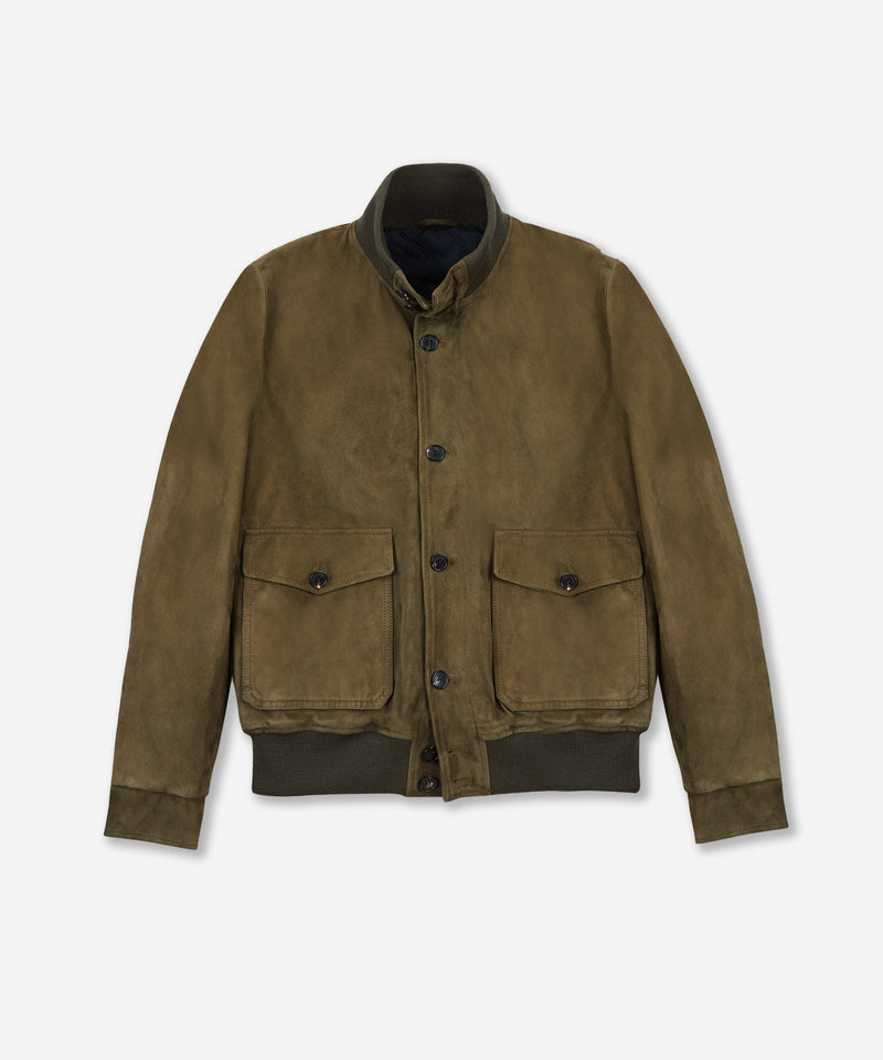 Slowear Bomber in pelle scamosciata