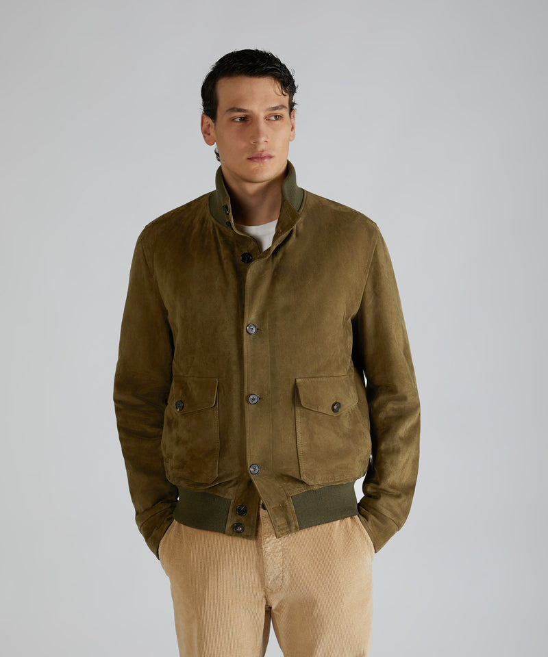 Slowear Bomber in pelle scamosciata Saldi Di Fabbrica