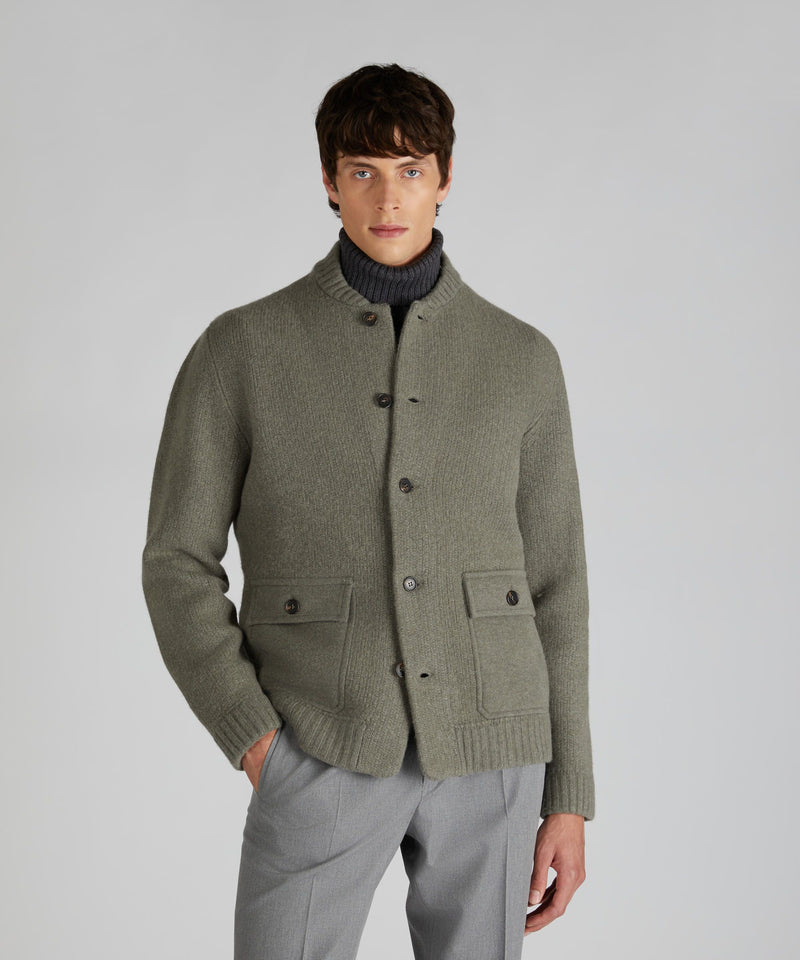 Slowear Bomber slim fit in lana e cashmere In Linea