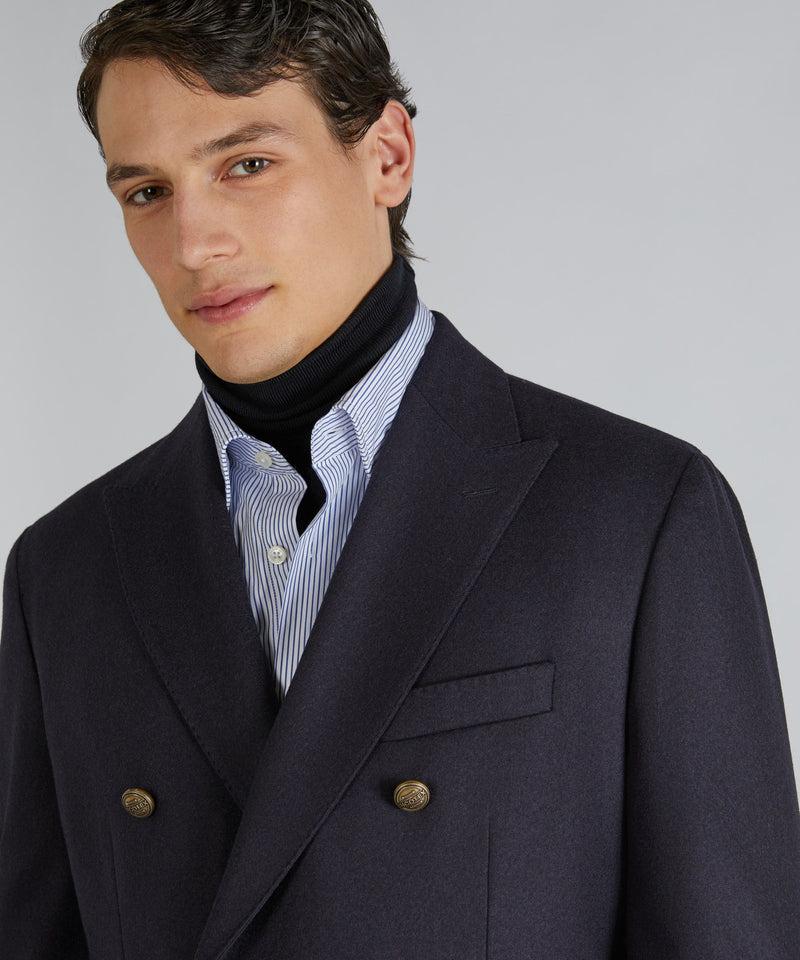 Slowear Giacca doppiopetto slim fit in flanella di lana e cashmere Promozione