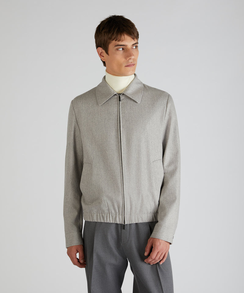 Slowear Giubbino regular fit in flanella di lana e cashmere Sconto
