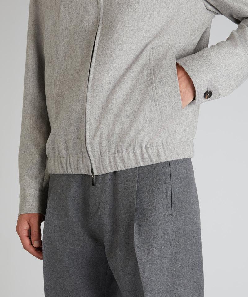 Slowear Giubbino regular fit in flanella di lana e cashmere Sconto