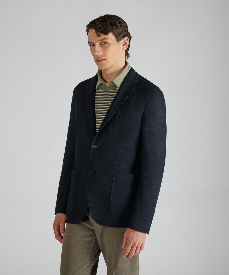 Slowear Giacca slim fit in jersey hopsack Vendita Economica