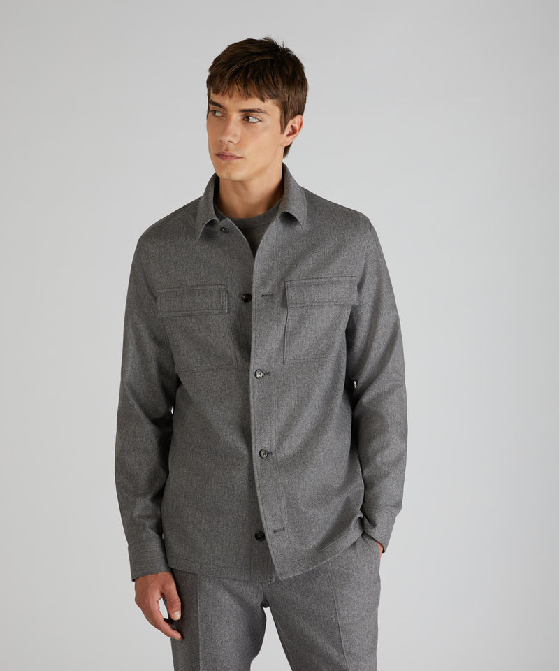 Slowear Overshirt in flanella di lana e cashmere Negozio