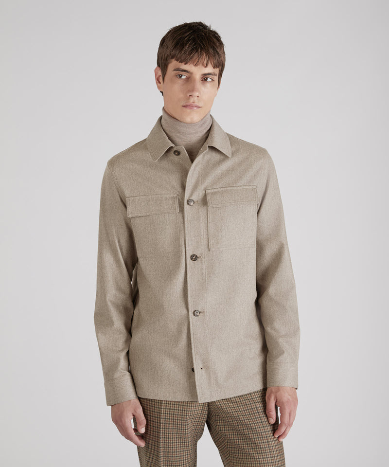 Slowear Overshirt in flanella di lana e cashmere In Saldo