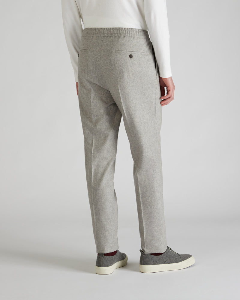 Slowear Pantalone tapered fit in flanella di lana e cashmere Sottocosto