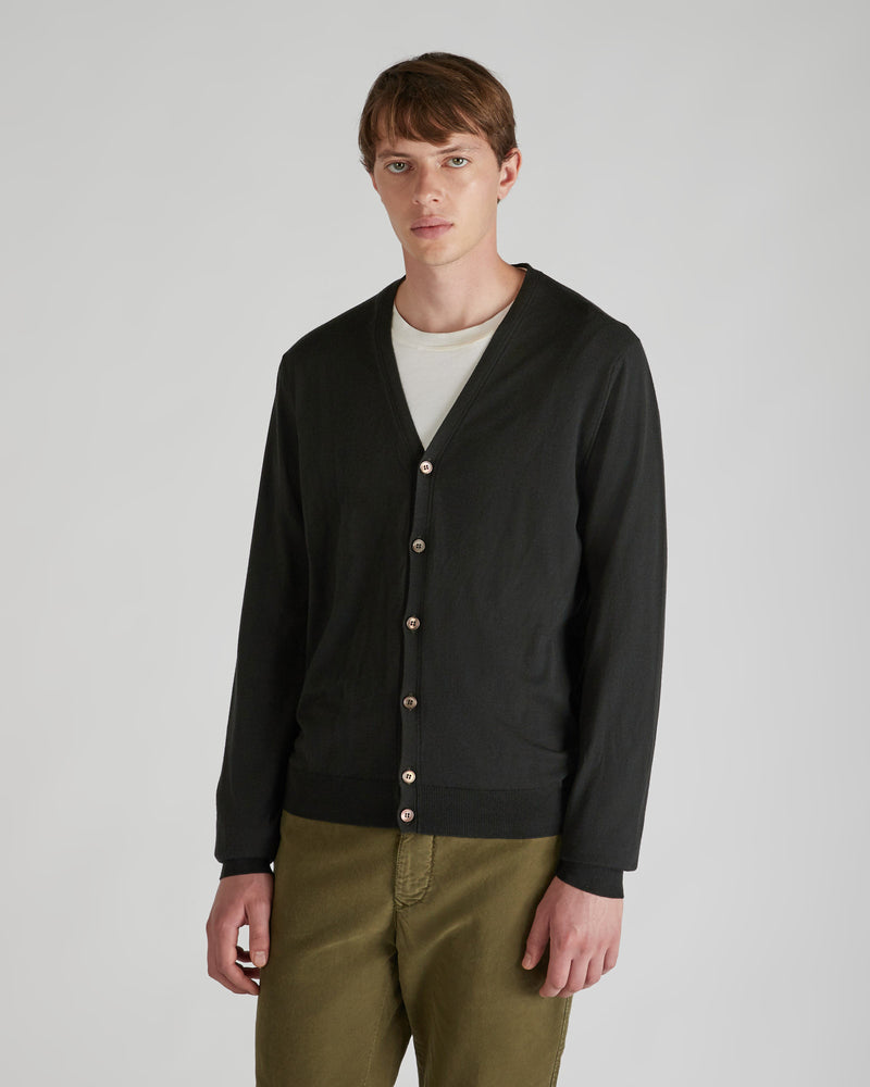 Slowear Cardigan slim fit in Flexwool certificato Online