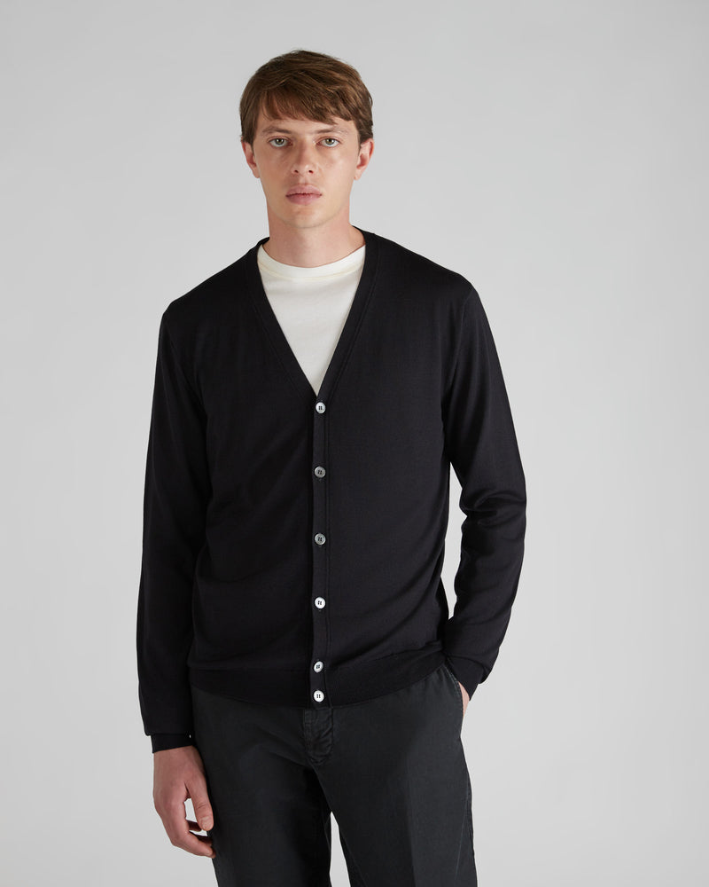 Slowear Cardigan slim fit in Flexwool certificato In Vendita