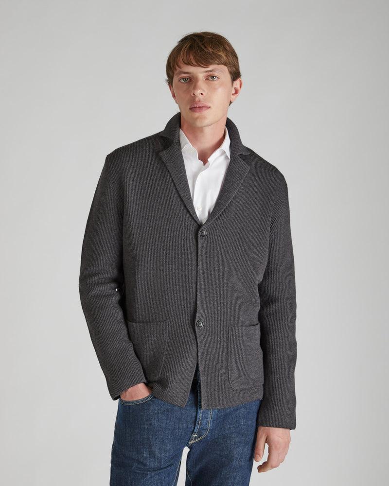 Slowear Giacca slim fit in lana merinos certificata a costa Saldi