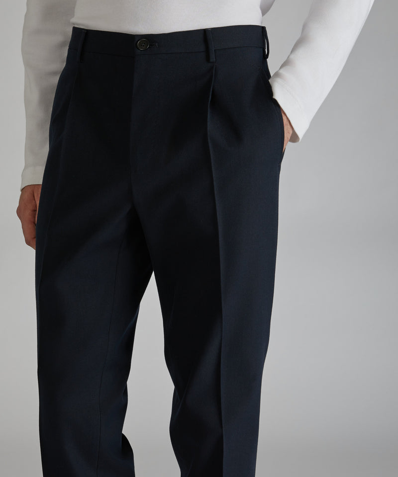 Slowear Pantalone tapered fit in twill di cotone e lana Spedizione Gratuita